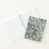 Witte Baby's Breath Bloem Foto Met Monogram Notitieboek (Binnen)