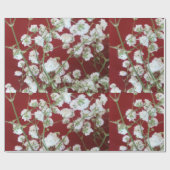 Witte Baby's Breath w/Red Cadeaupapier (Vlak)
