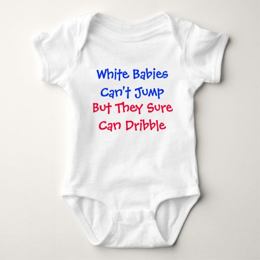 Witte baby's kunnen niet springen romper (Voorkant)
