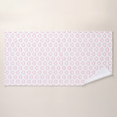 Witte badhanddoeken met roze harten - kies kleuren badhanddoek (Badhanddoek)