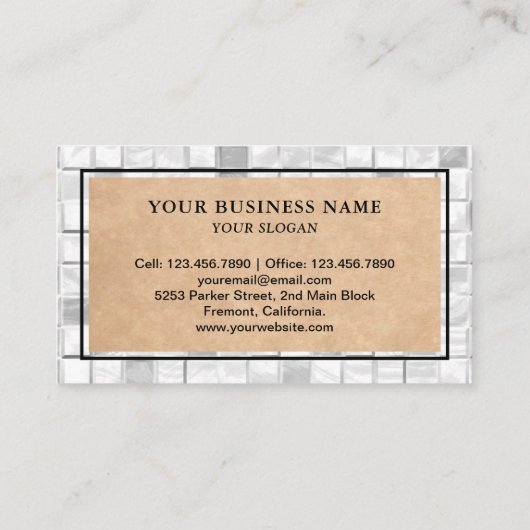 Witte Badkamer Keuken Vloeren Tegels Installer Visitekaartje (Achterkant)