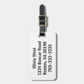 Witte bagage Label (Voorkant verticaal)