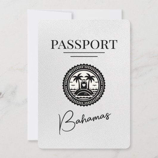 Witte Bahama's Paspoort Bewaar de datum Save The Date (Voorkant)