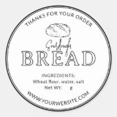 Witte Bakkerij Sourdough Brood Dank Je Sticker (Voorkant)
