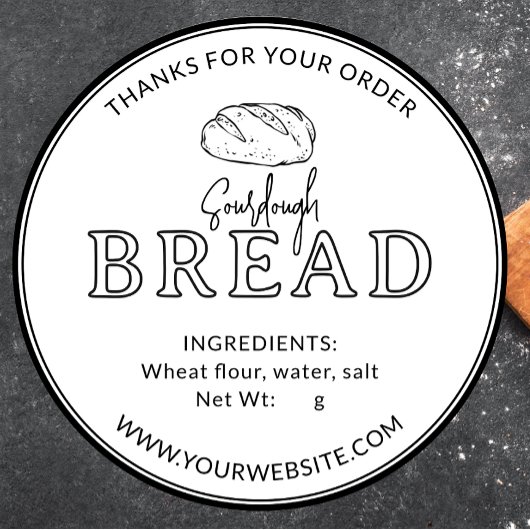 Witte Bakkerij Sourdough Brood Dank Je Sticker