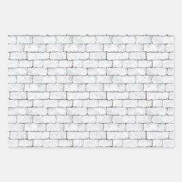 Witte Bakstenen Bruine Citroen Gele Groene Strepen Inpakpapier Vel