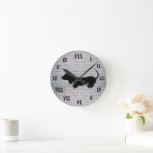 Witte bakstenen Dachshund Silhouet Wandklok (Huis)