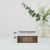 witte bakstenen muur | houten planken visitekaartje (Staand voorkant)