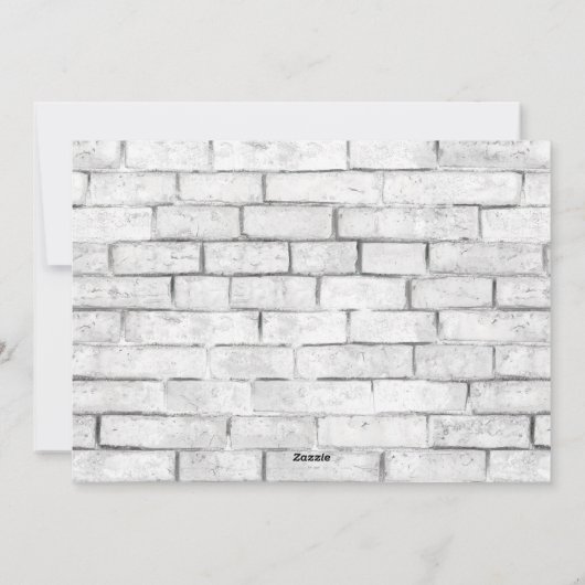 Witte bakstenen muur Vrede Liefde Vreugde Vakantie Feestdagenkaart (Achterkant)