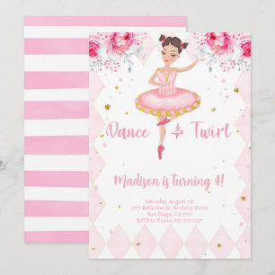 Witte Ballerina Uitnodiging 