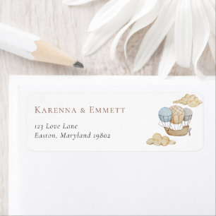 Witte Ballon Baby Shower Retouradres Etiket