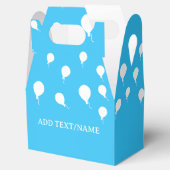 Witte ballonnen op pastelblauw bedankdoosjes (Geopend)