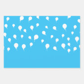 Witte ballonnen op pastelblauw inpakpapier vel (Voorkant)