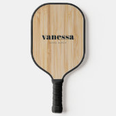 Witte Bamboe Minimaal Modern Klassieke Naam Pickleball Paddle (Achterkant)