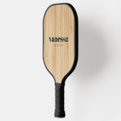 Witte Bamboe Minimaal Modern Klassieke Naam Pickleball Paddle (Links)