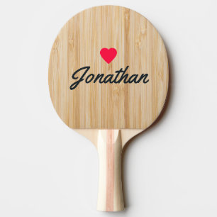 Witte Bamboe Vintage Hart Handtekening Tafeltennisbatje