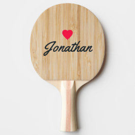 Witte Bamboe Vintage Hart Handtekening Tafeltennisbatje