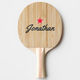 Witte Bamboe Vintage Ster Handtekening Tafeltennisbatje