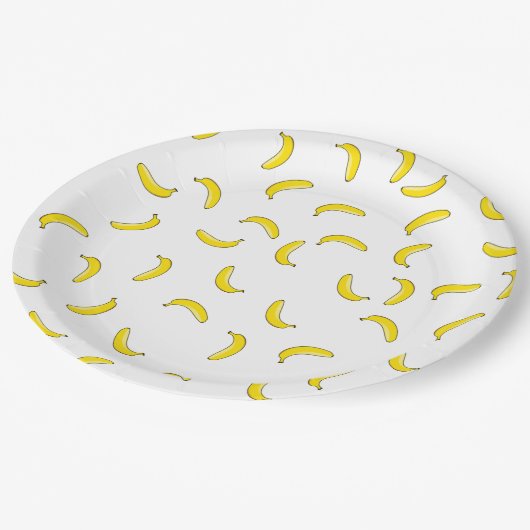 Witte bananen papieren bordje (Gekanteld)