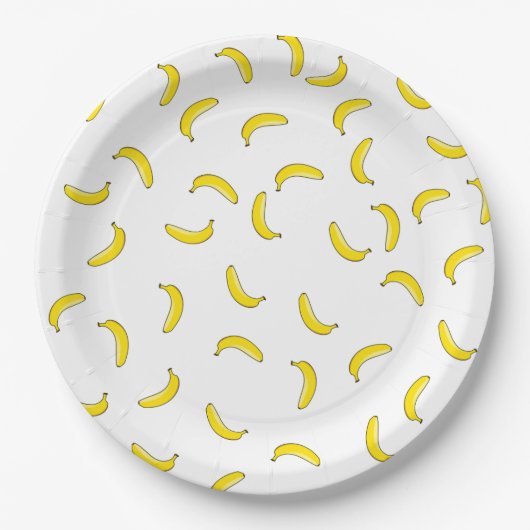 Witte bananen papieren bordje (Voorkant)