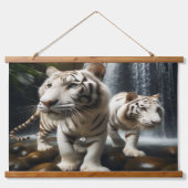 Witte Bangle Tigers Tapestry Hangend Wandkleed (Voorkant)