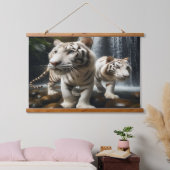 Witte Bangle Tigers Tapestry Hangend Wandkleed (Slaapkamer)