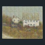 Witte Barn Puzzel<br><div class="desc">White Barn II van Marilyn Wendling. Witte schuur-achtige gebouwen en huis tussen bloemen op het platteland.</div>