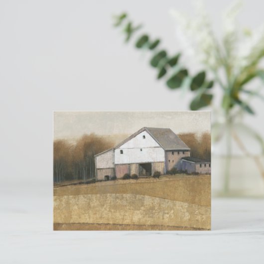 Witte Barn-Uitzicht Briefkaart (Staand voorkant)