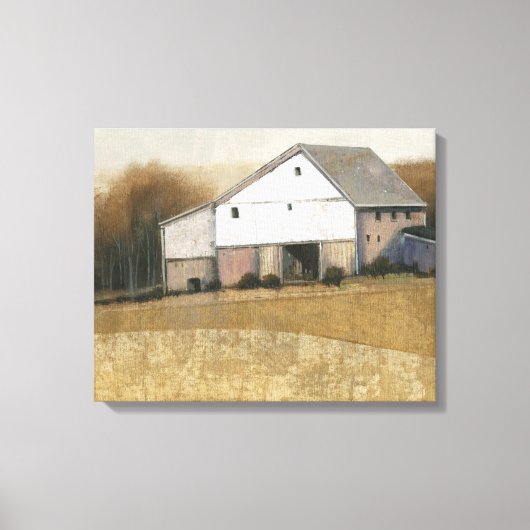 Witte Barn-Uitzicht Canvas Afdruk (Voorkant)