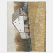 Witte Barn-Uitzicht Fleece Deken (Voorkant)
