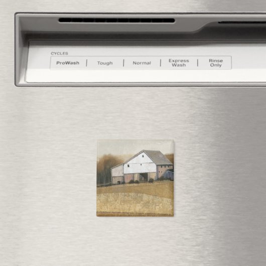 Witte Barn-Uitzicht Magneet (Insitu (Vaatwasser))