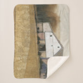 Witte Barn-Uitzicht Sherpa Deken (Voorkant)