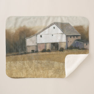 Witte Barn-Uitzicht Sherpa Deken