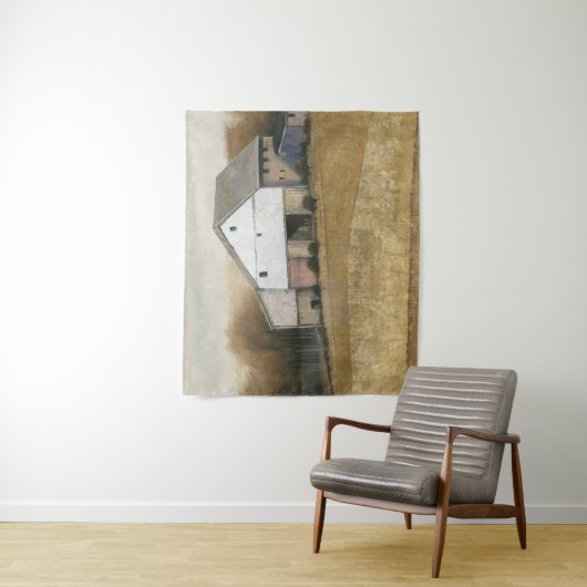 Witte Barn-Uitzicht Wandkleed (In situ)