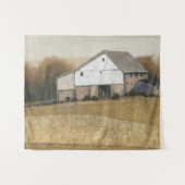 Witte Barn-Uitzicht Wandkleed (Voorkant (horizontaal))