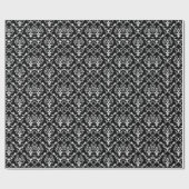 Witte Baroque Dammaskers - Aangepaste zwarte achte Cadeaupapier (Vlak)