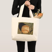 Witte Baseball rode roodheid Grote Tote Bag (Voorkant (product))