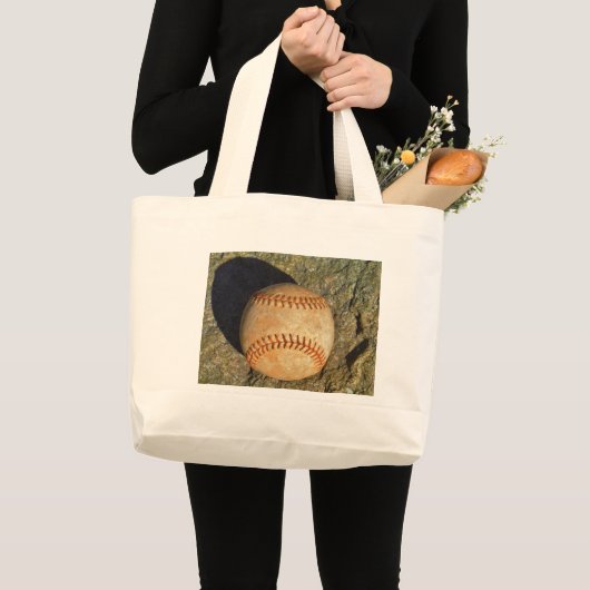  Witte Baseball rode roodheid Grote Tote Bag (Voorkant (product))