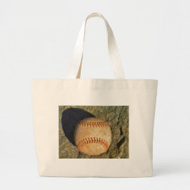  Witte Baseball rode roodheid Grote Tote Bag