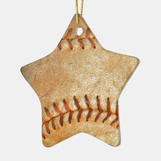 Witte Baseball rode roodheid Keramisch Ornament (Links)