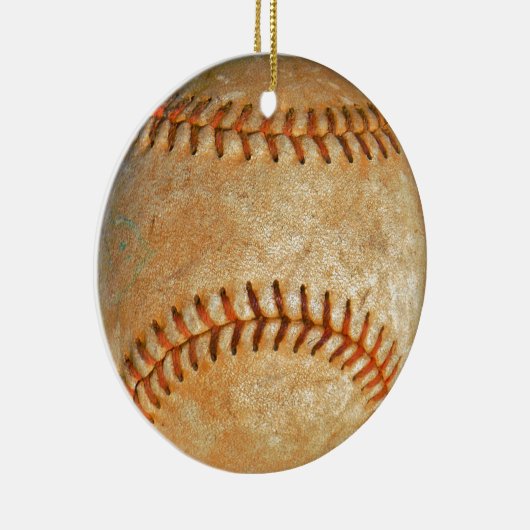  Witte Baseball rode roodheid Keramisch Ornament (Rechts)