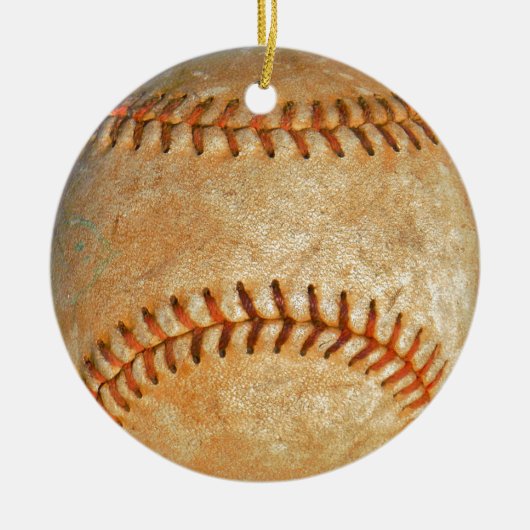  Witte Baseball rode roodheid Keramisch Ornament (Voorkant)