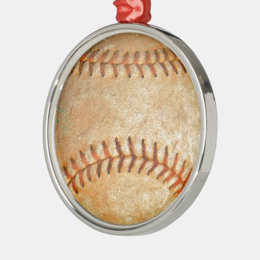  Witte Baseball rode roodheid Metalen Ornament (Links)