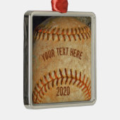  Witte Baseball rode roodheid Metalen Ornament (Rechts)