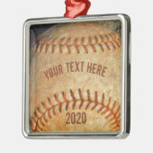  Witte Baseball rode roodheid Metalen Ornament (Links)