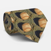  Witte Baseball rode roodheid Stropdas (Opgerold)