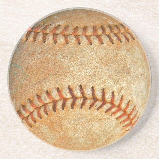  Witte Baseball rode roodheid Zandsteen Onderzetter (Voorkant)