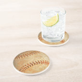  Witte Baseball rode roodheid Zandsteen Onderzetter (Zijkant)