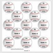 witte basisballen reeks 13 gepersonaliseerde spele sticker (Vel)