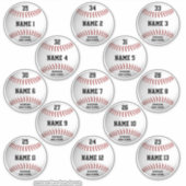 witte basisballen reeks 13 gepersonaliseerde spele sticker (Voorkant)